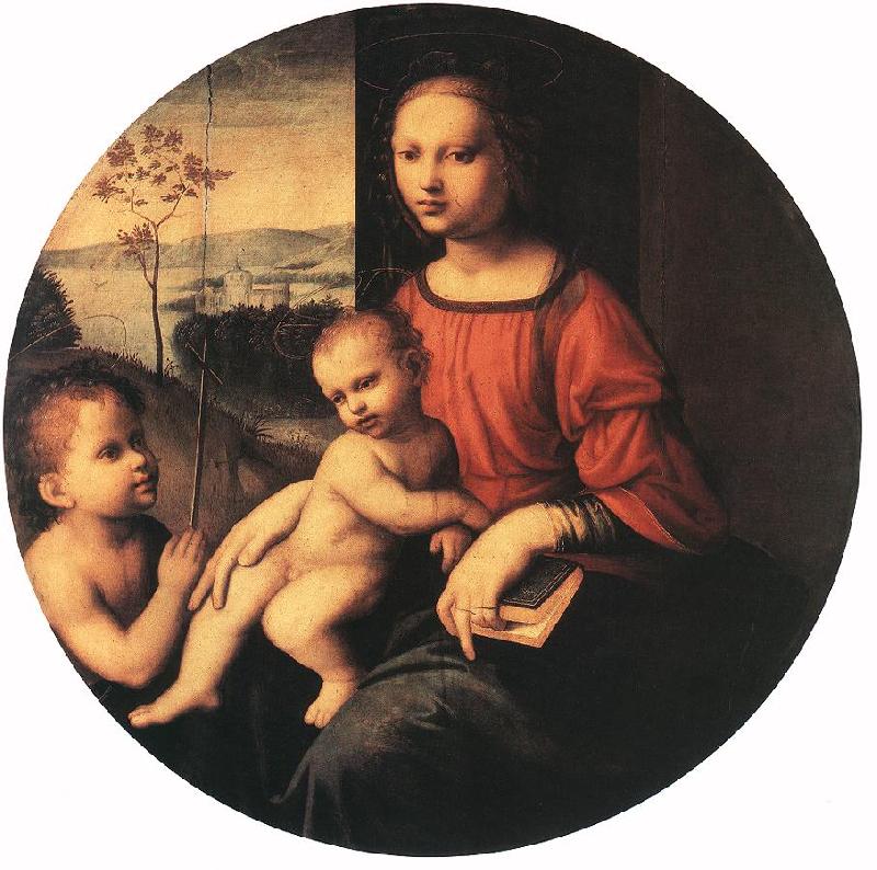 BUGIARDINI, Giuliano Virgin and Child with the Infant St John the Baptist oil painting image